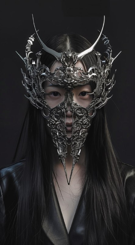 Futuristic Gothic Masked Asian Woman