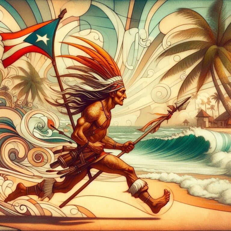 Puerto Rican Warrior Riding Coquí