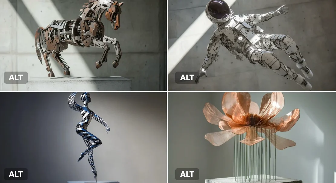 Kinetic Metal Sculpture in Suspension