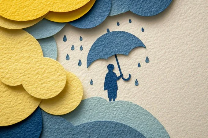 Layered Paper-cut Illustration with Soft Colors and Handcrafted Textures