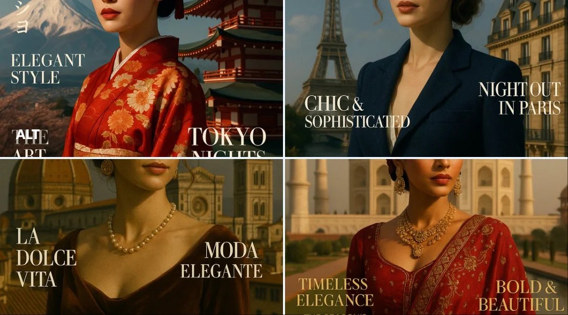 Luxurious Fashion Magazine Cover with National Landmarks and Fashion Aesthetics