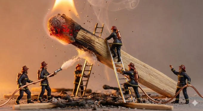 Miniature Diorama: Tiny Characters Struggling with Oversized Everyday Objects