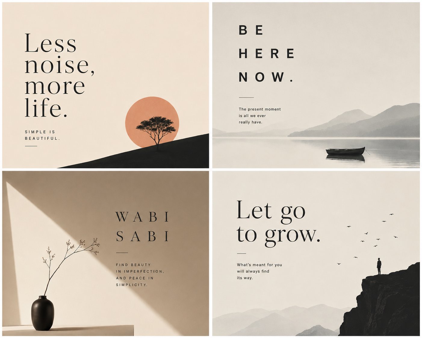 Minimalist Typography & Philosophical Art Style