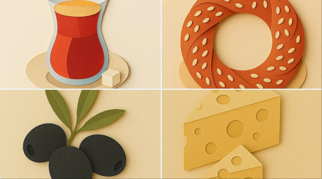 Minimalistic Paper Cut-Out Illustration