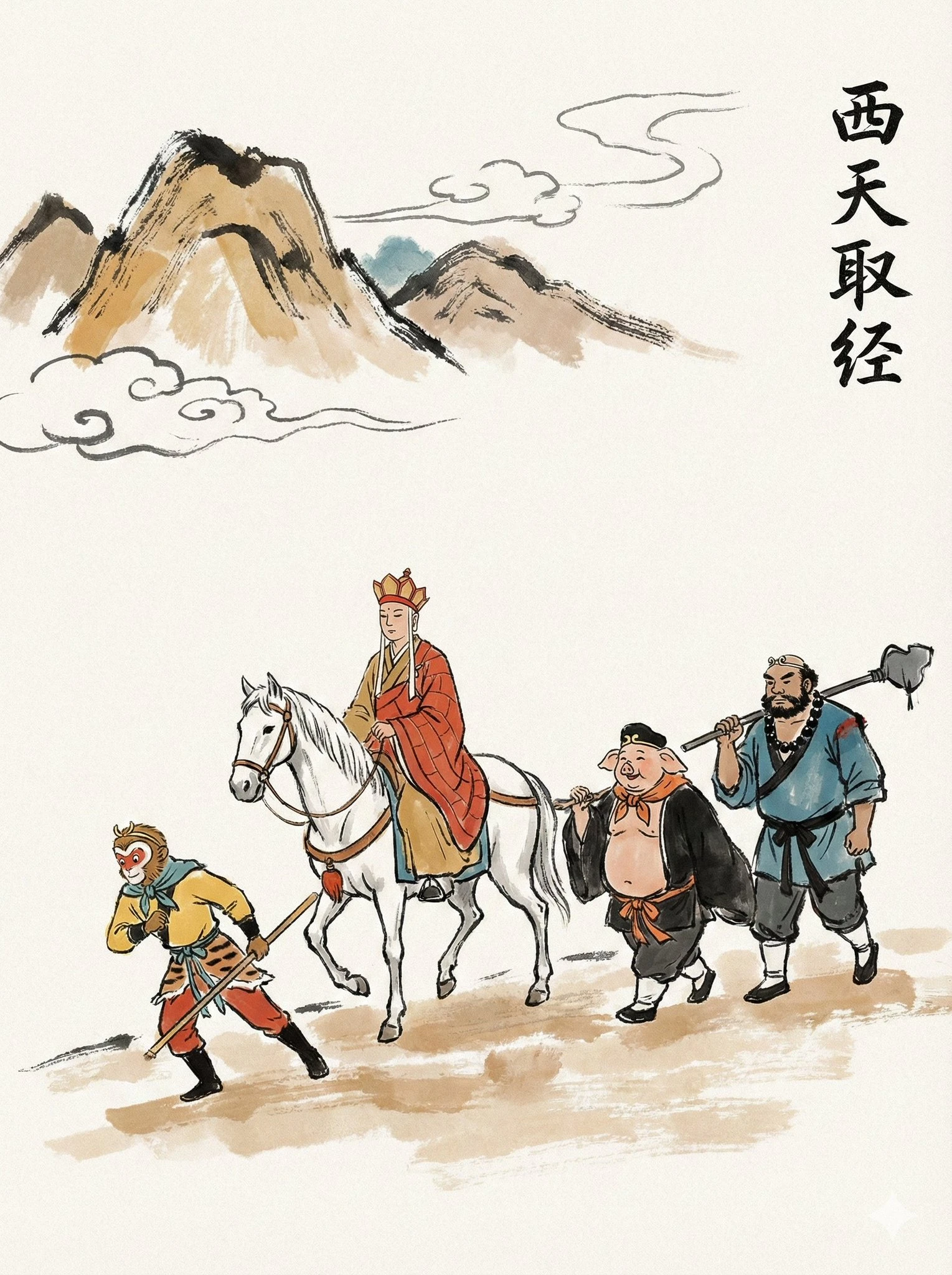 New Chinese Ink Illustration in 80s Shanghai Animation Style