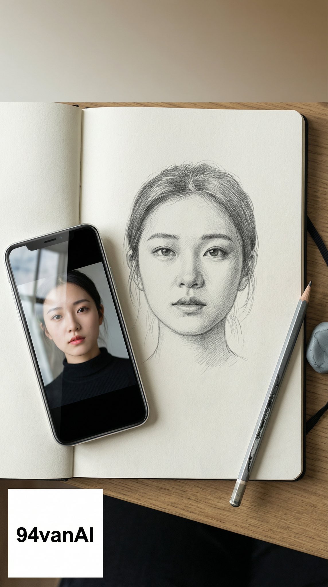 Perfect Composition and Detail, High-Def 3D Pencil Sketch