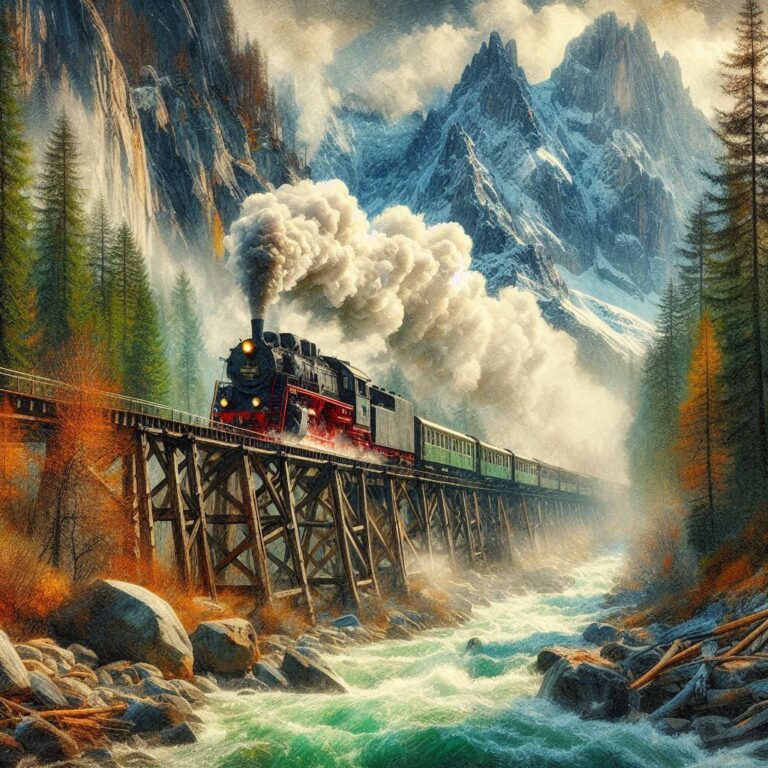 Steam Locomotive Adventure in Nature