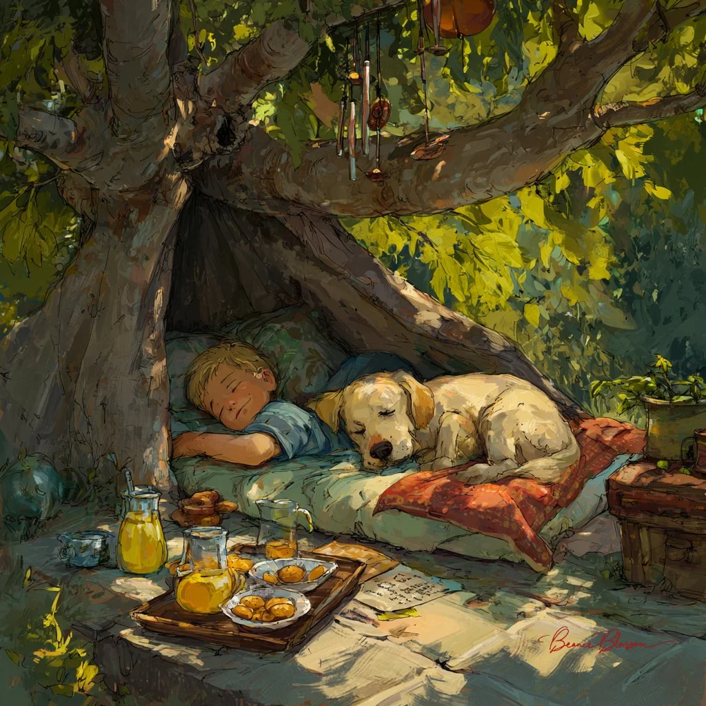 Pillow Fort Under Tree Shade
