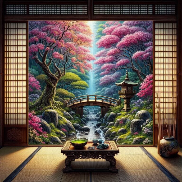Japanese Garden Serenity with Incense