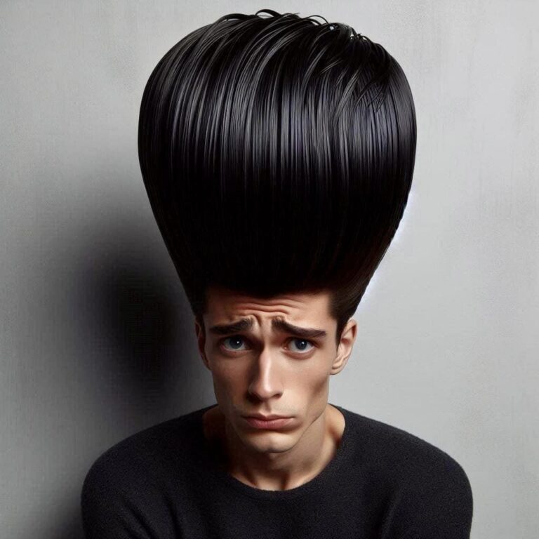 Person with Neon Blue Cylinder Hair