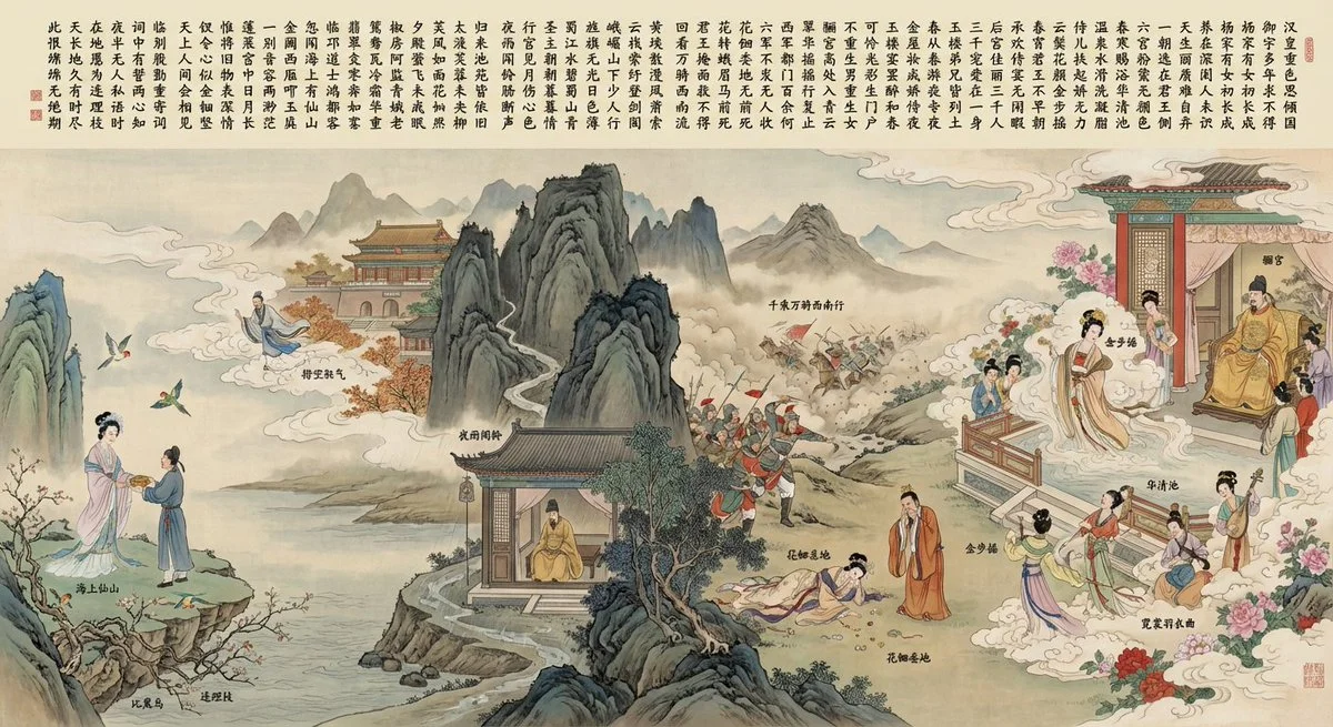 Poetic Painting of 'The Song of Everlasting Sorrow'