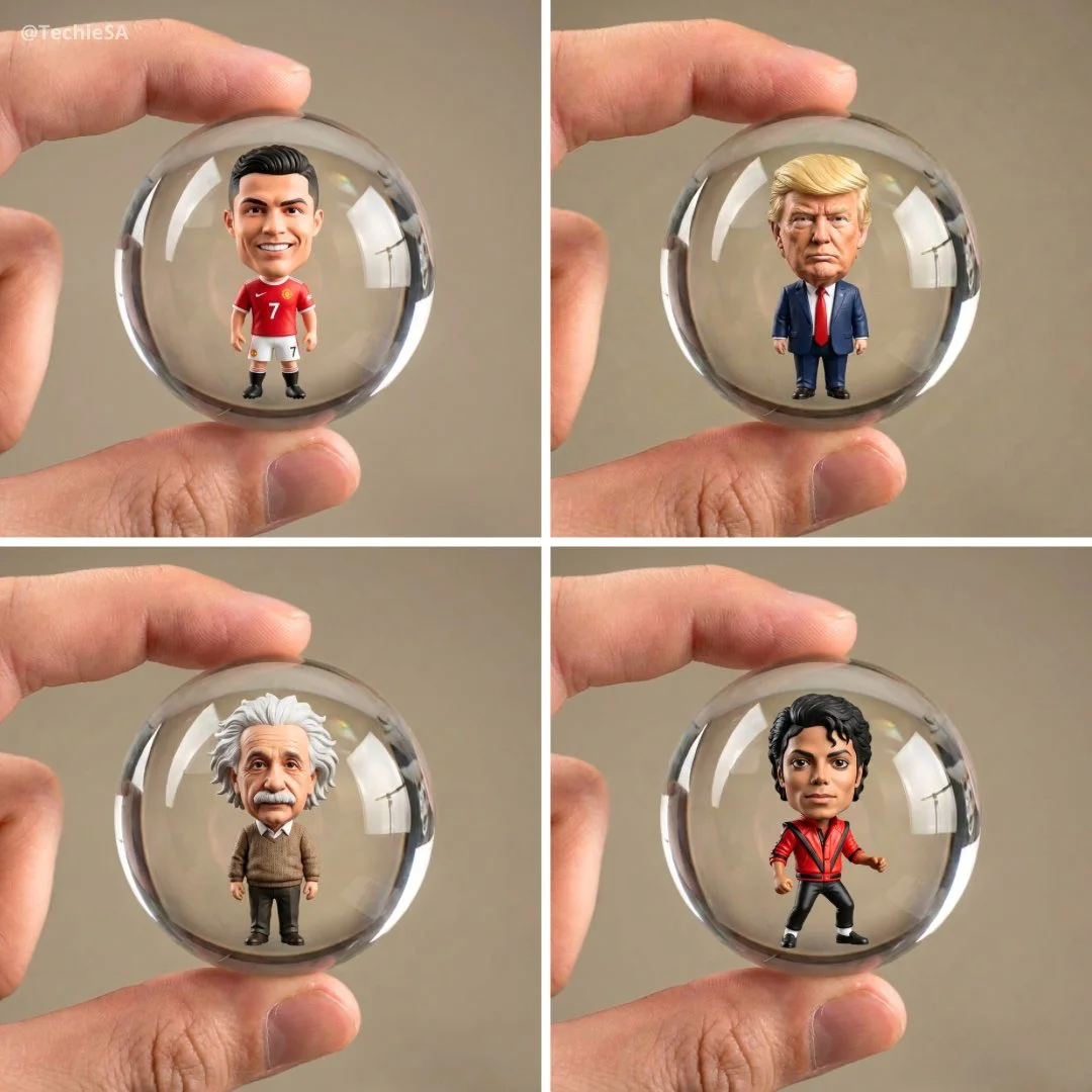 Portrait Image Inside a Transparent Glass Sphere