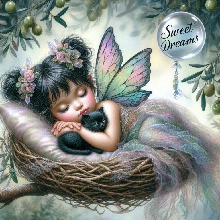 Fairy Toddler Sleeping in Nest