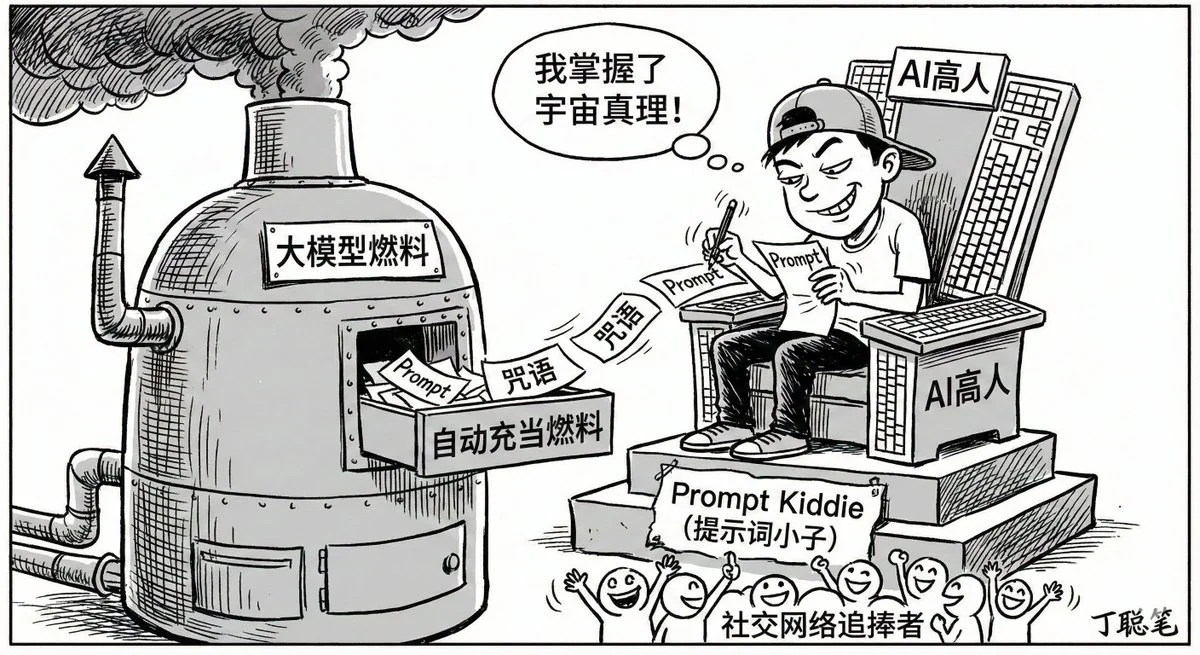 Satirical Cartoon in Ding Cong Style: The Truth Behind AI Celebrities