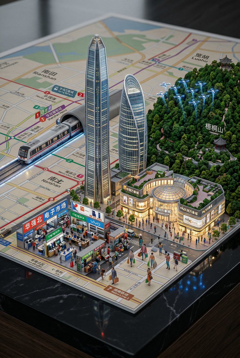 Shenzhen 3D Miniature City Map with Drones