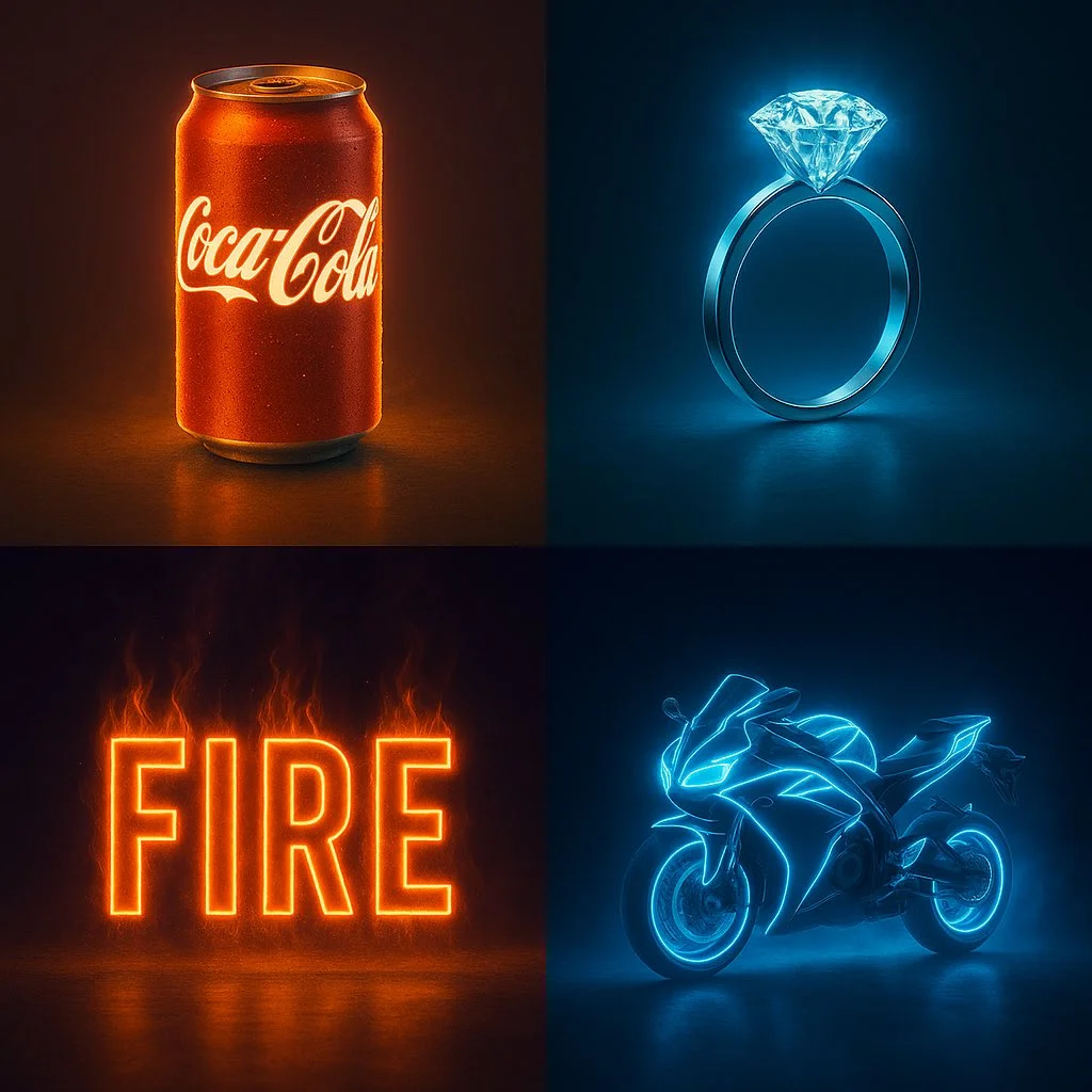 Single [OBJECT] Glowing with Internal Neon Light