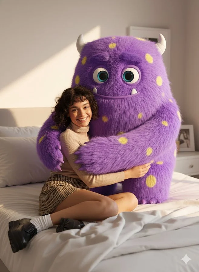 Sit Next to a Giant Fluffy Cartoon Monster