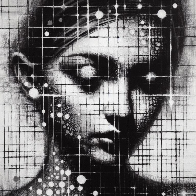Abstract Black and White Woman’s Face Painting