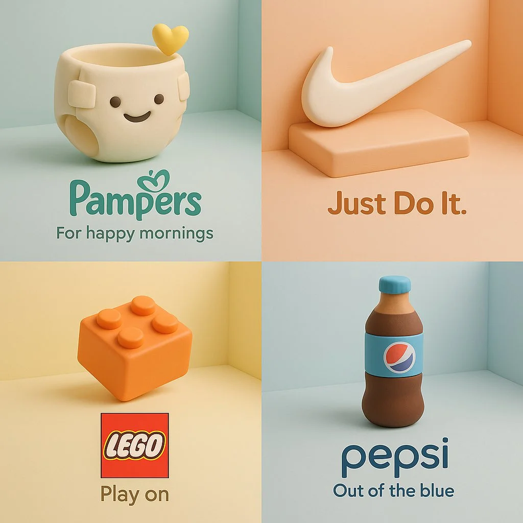 Soft 3D Cartoon Sculpture with Product Display