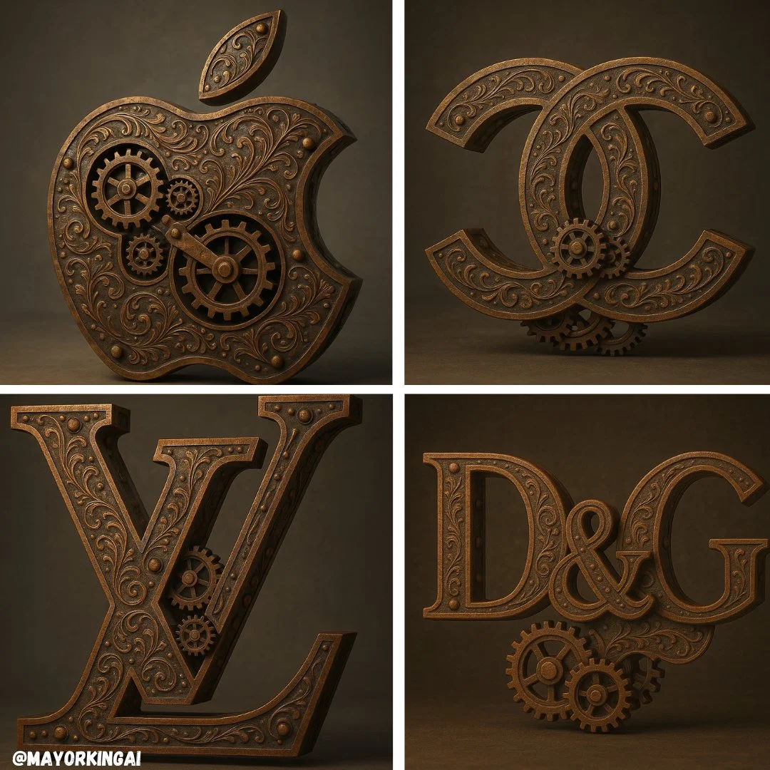 Steampunk 3D Sculpted Logo Design