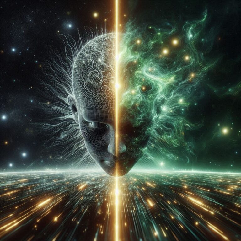 Split Image with Mind and Green Lights