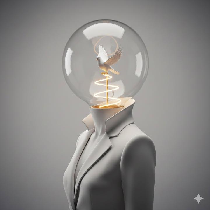 Surreal Minimalist Light Bulb Sculpture