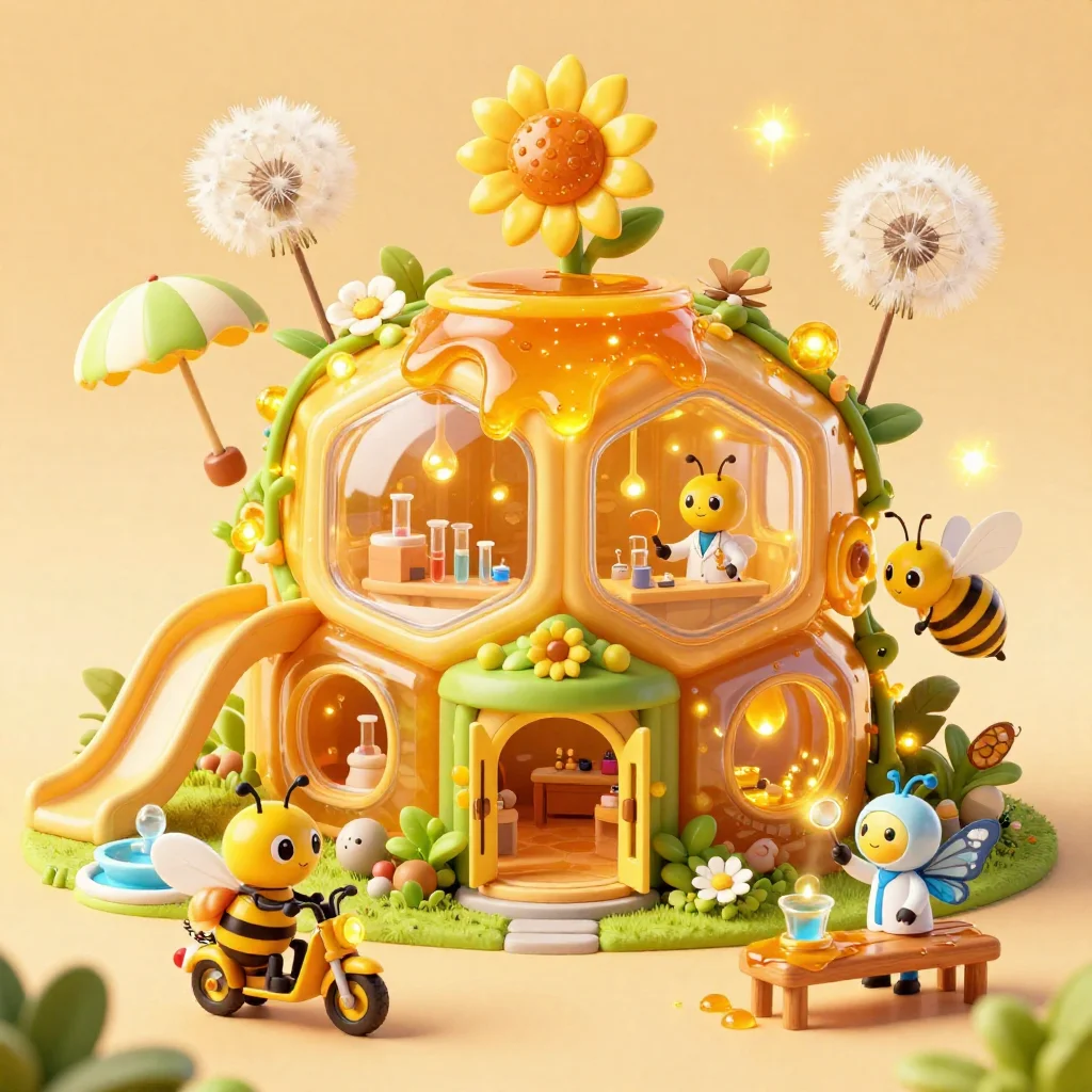 Sweet Research Base 3D Cute Insect City