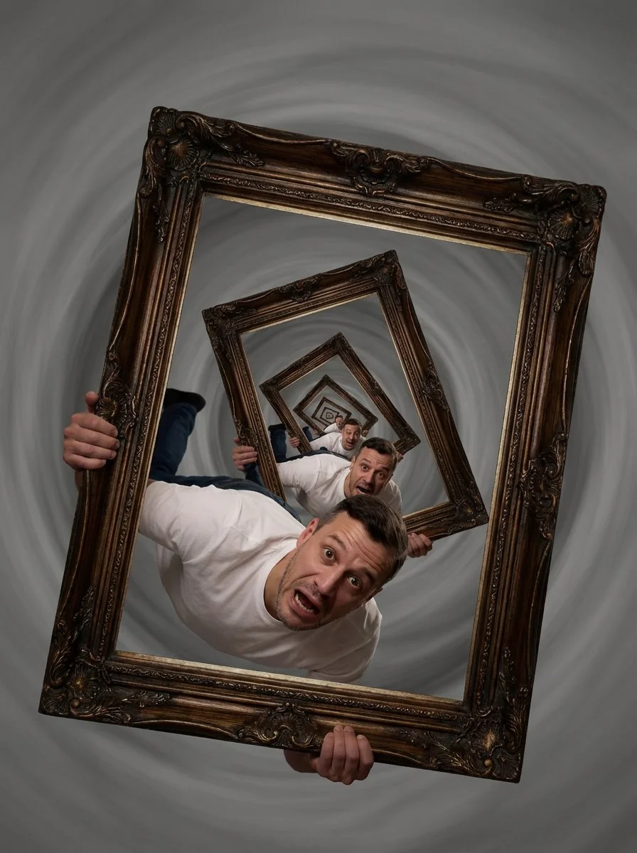 The Visual Recursion Trap: Capturing Himself in Infinite Shrinking