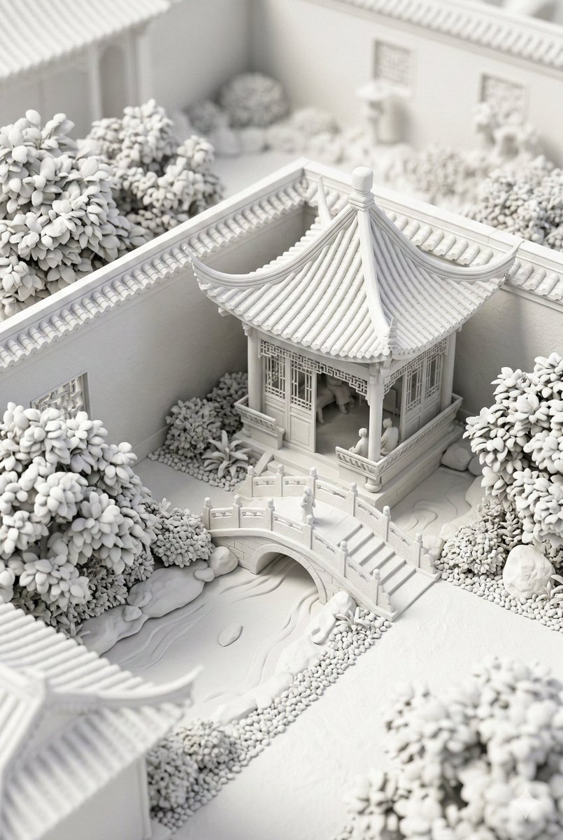 Traditional Chinese Garden Courtyard Corner Close-up