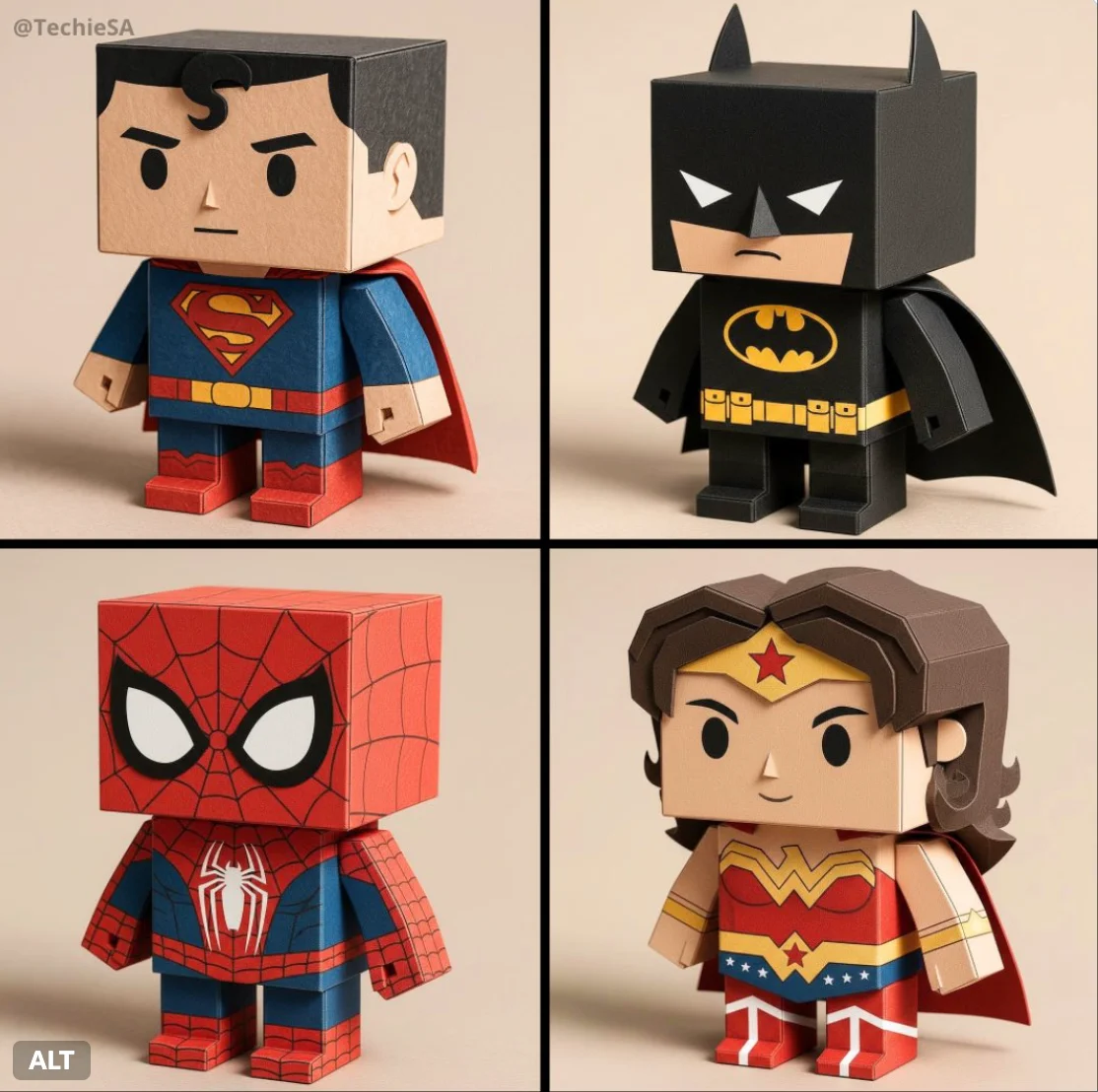 Ultra-detailed Render of [CHARACTER NAME] Paper Toy in Box Form