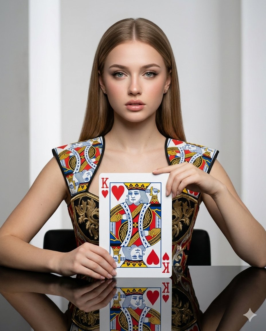 Ultra-Hyperrealistic Minimalist Fashion Editorial Conceptual Playing Card