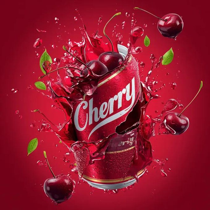 Ultra-photorealistic commercial beverage advertisement, vertical composition, a crushed glossy aluminum soda c