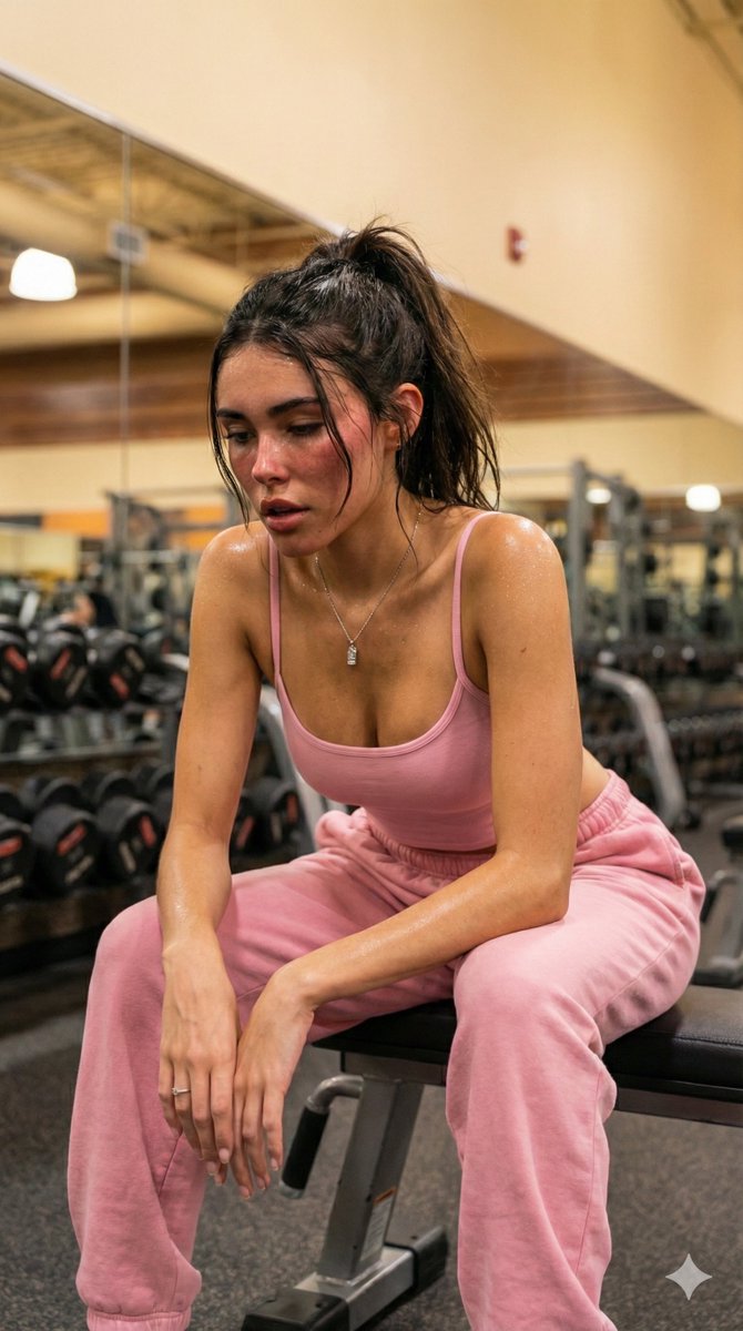 Ultra Photorealistic Madison Beer Gym Portrait 8K