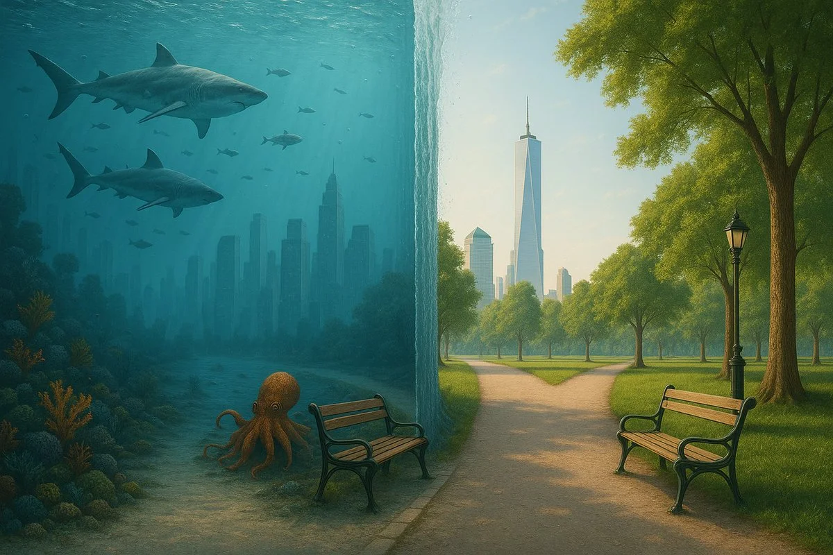 Underwater and Land Split Scene