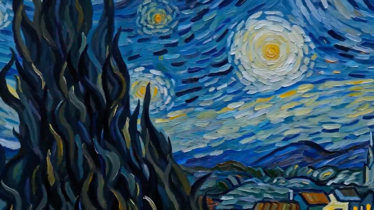 Van Gogh Swirling Starry Sky Animation