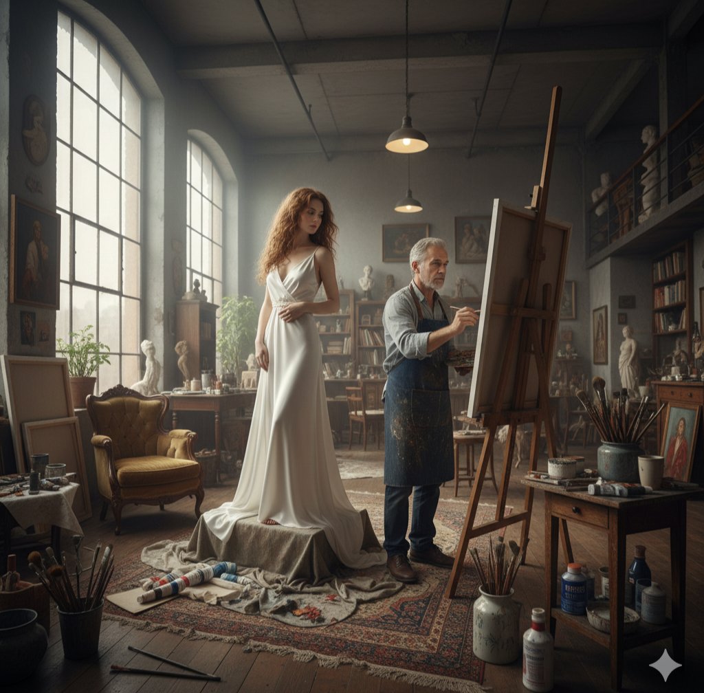 Vintage Art Studio Portrait