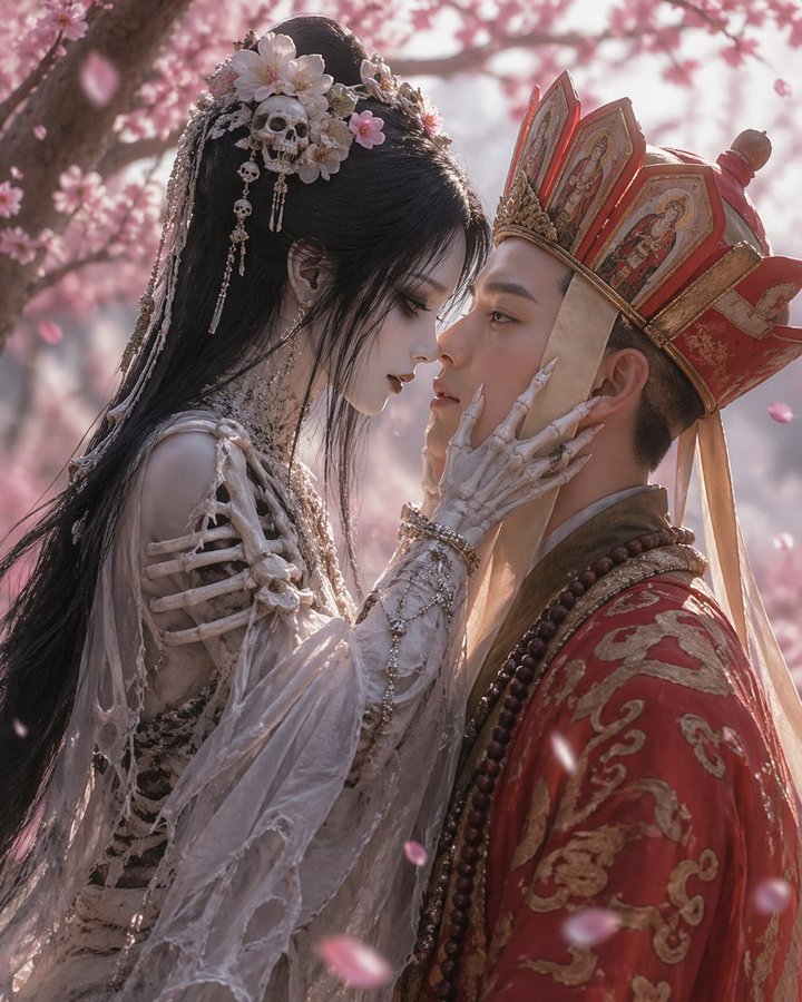 White Bone Demon Marking Tang Seng's Forehead