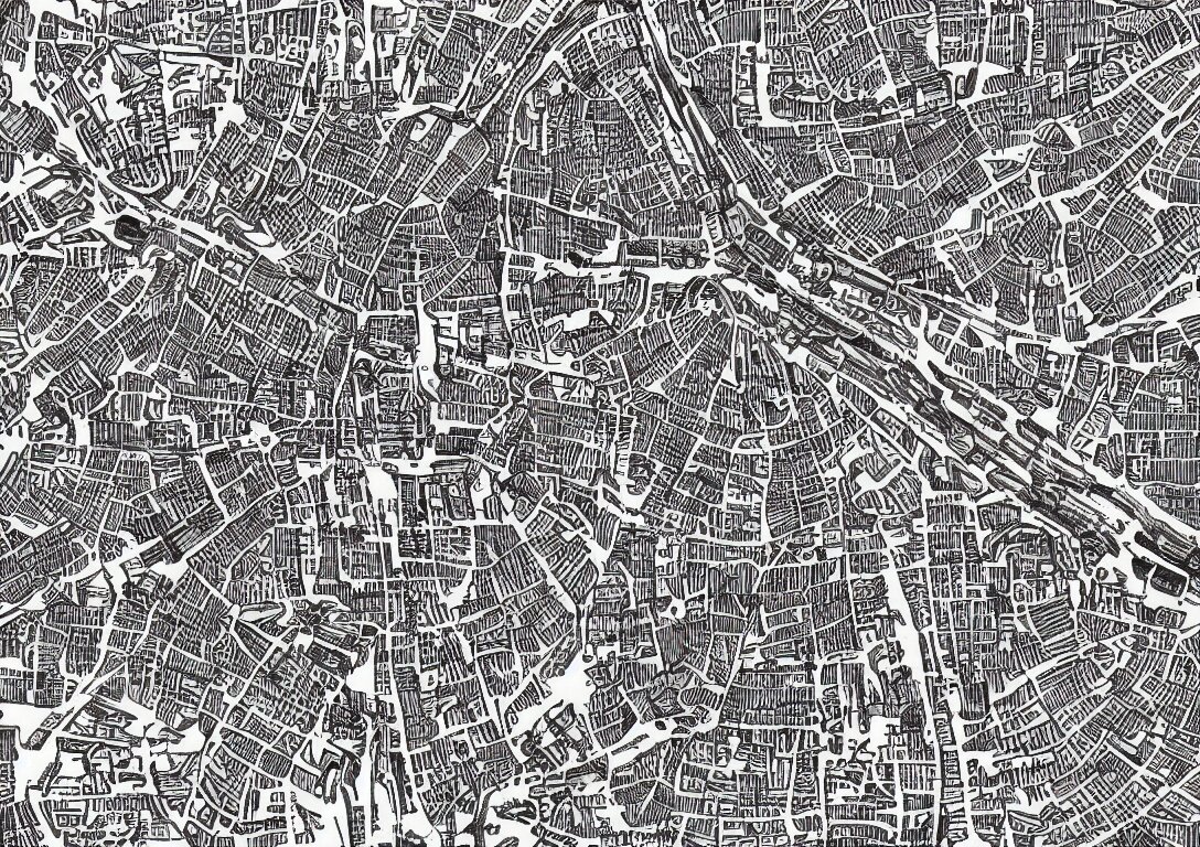 Wallpaper Medieval City Tourist Map Twisty Streets