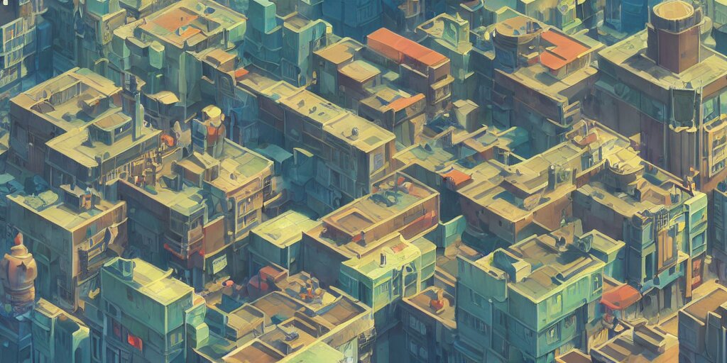 Rpg Isometric Top View of a Lovely City