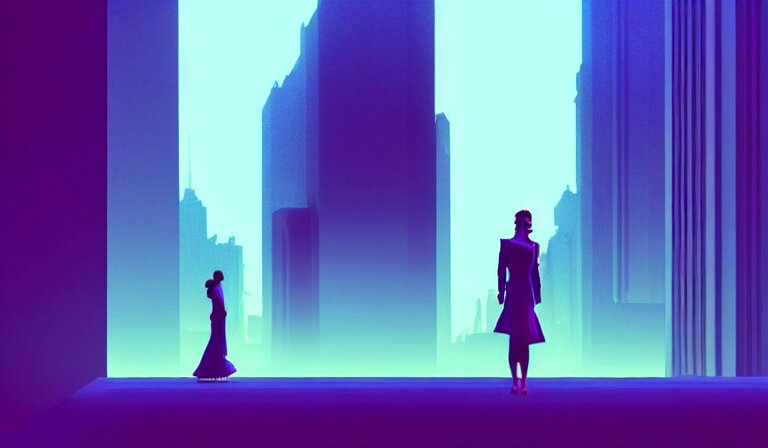 Beautiful and Immaculate Overcast Futuristic Isometric City