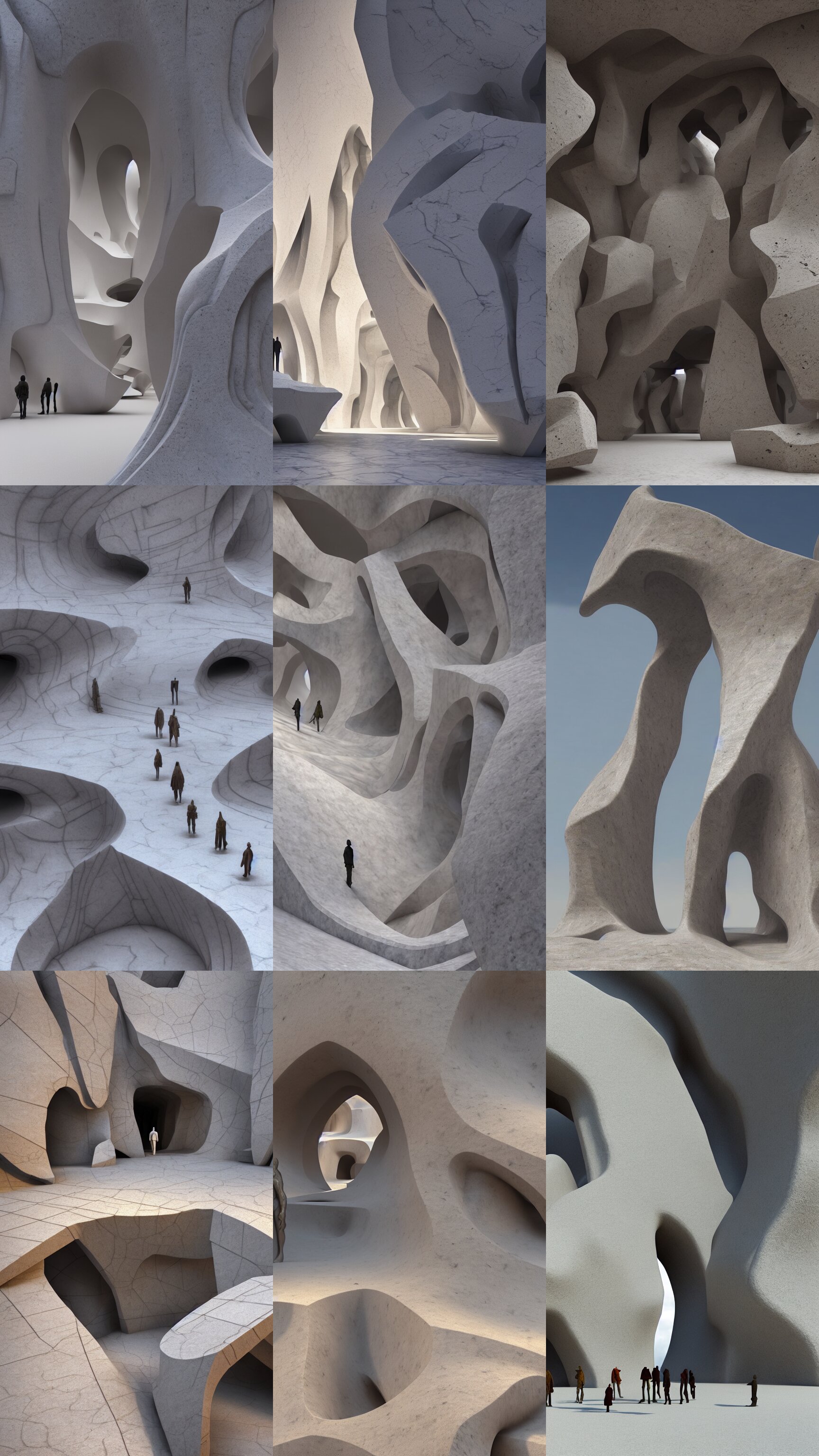 Inside of a Stone Marble Sculpture Monument