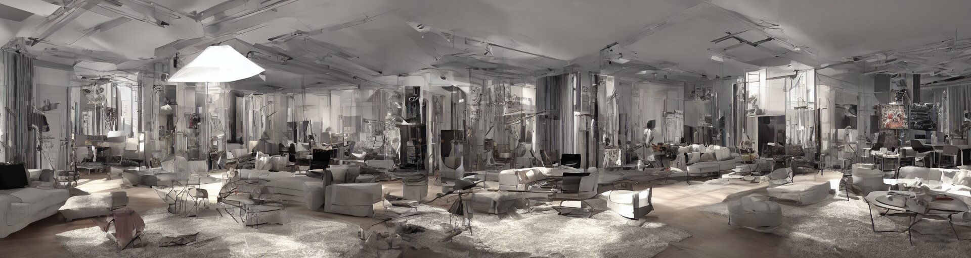 Super Detailed V-ray Render Broadcasts Studio Set