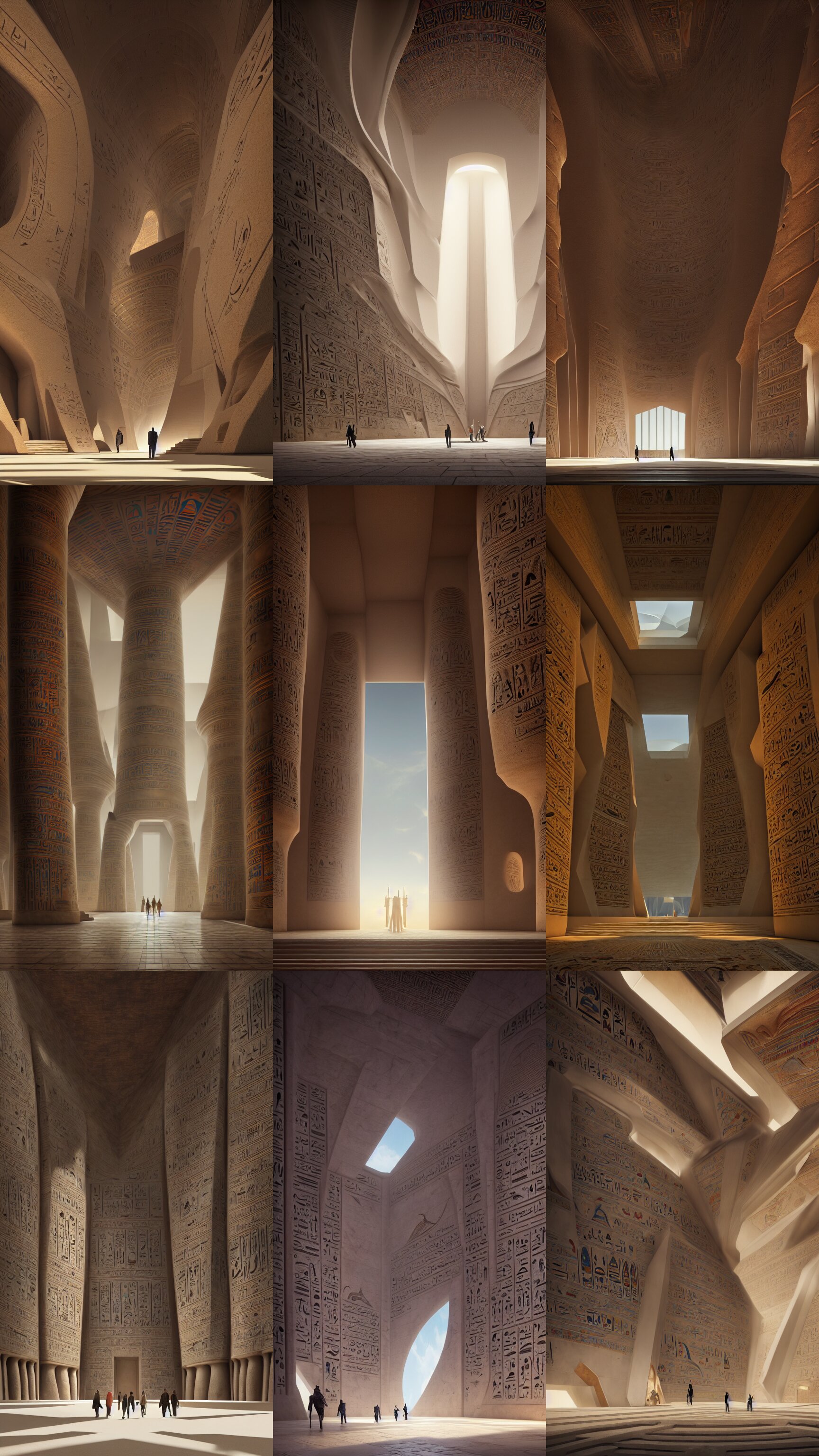 Inside of a Monument with Egyptian Motifs