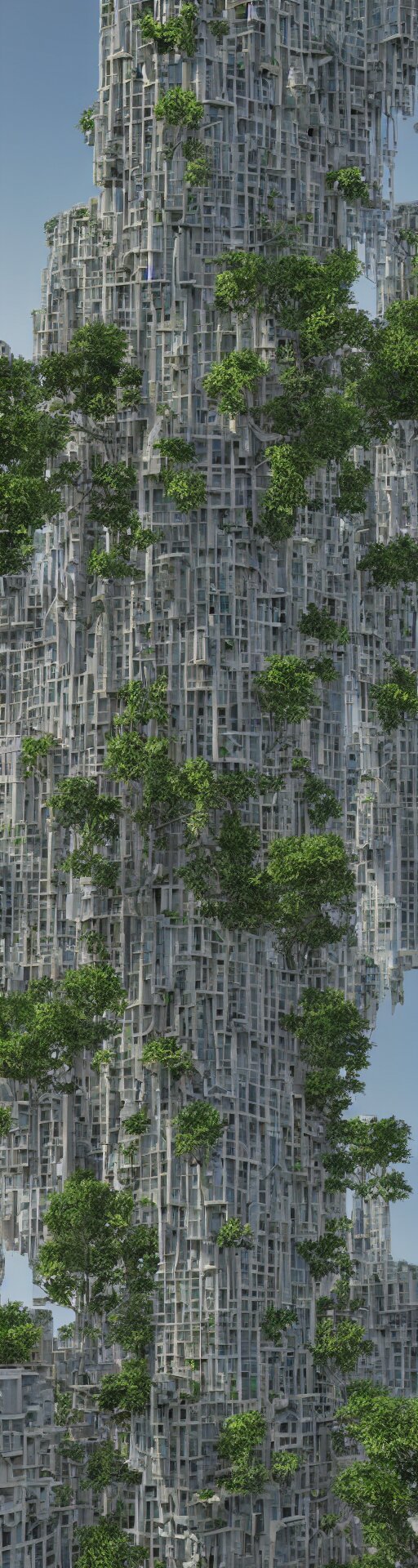 Solarpunk Highrise Building in the Style of Antoni Gaudi
