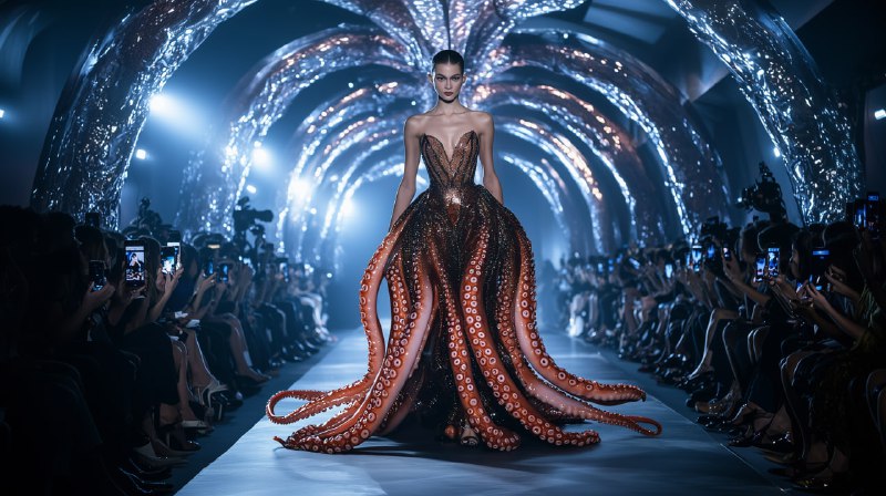 Hyper-Realistic Fashion Model on Runway