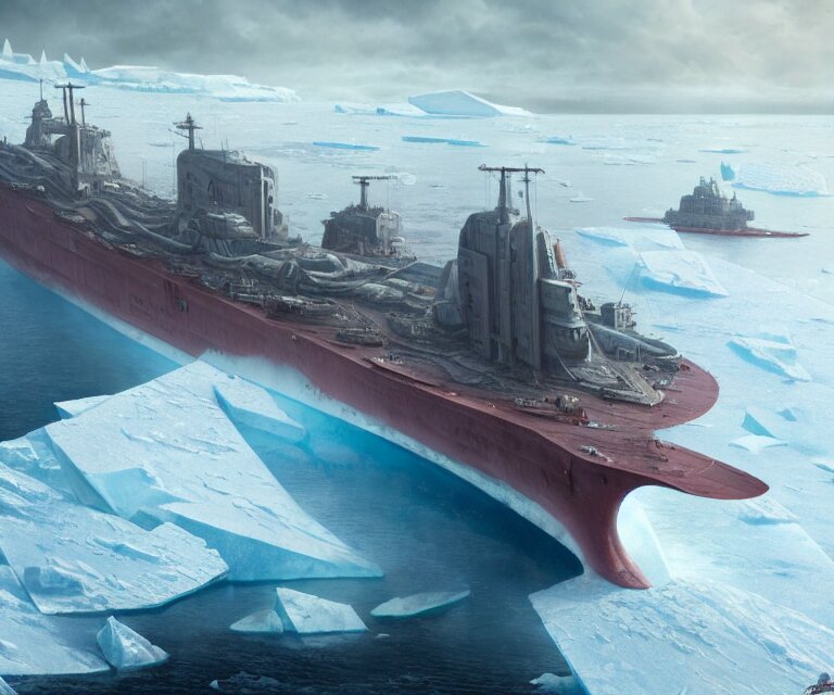 One Singular Solo Enormous Gigantic Steel Ship