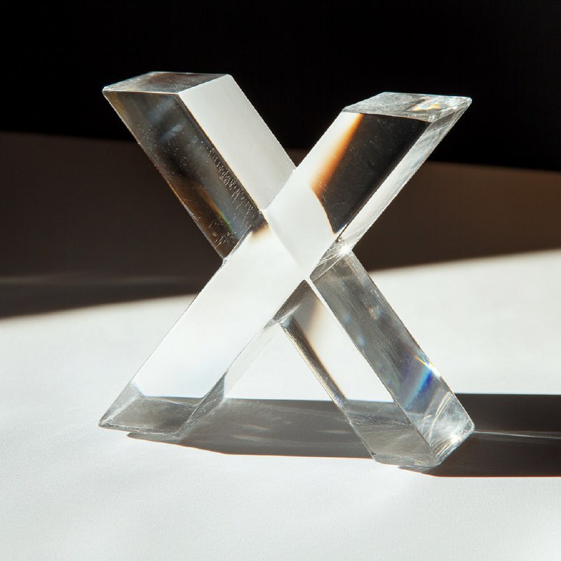 Elegant Clear Glass X Shape Design