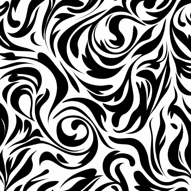 Fantasy Swirly Black Stencil Pattern