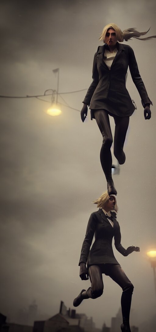 Beautiful Annie Leonhart Running on High Heels in Dunwall City
