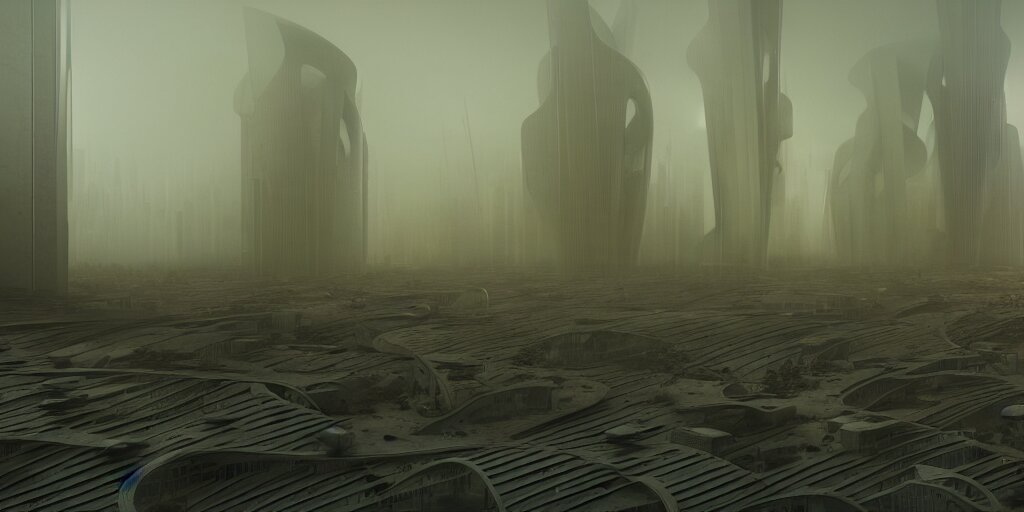 Abandoned Dystopian City of Parametric Architecture
